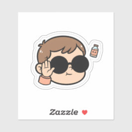 Cool Baby Peace Sticker – Funny Chill Kid Vibes シール