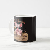 "Cool Bacon" Piglet in Sunglasses コーヒーマグカップ (正面左)