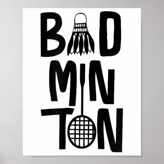 Cool Badminton Minimal Art, Badminton Shuttle &amp ポスター (正面)