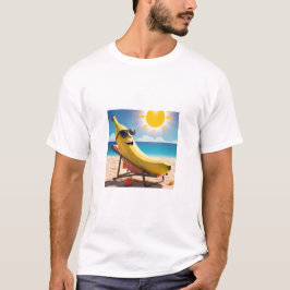 Cool Banana at the Beach - Fun Summer Cartoon Tシャツ