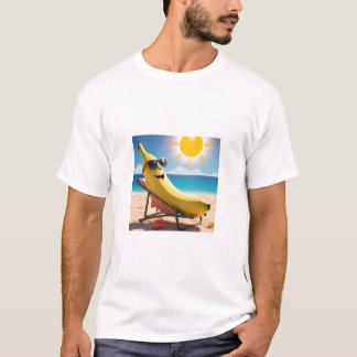 Cool Banana at the Beach - Fun Summer Cartoon Tシャツ