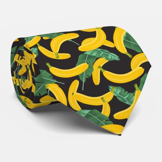 cool banana fruit tiled pattern neck tie ネクタイ (ロール)