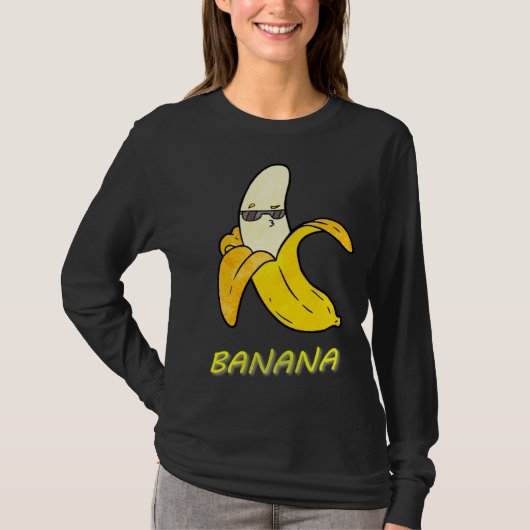 Cool Banana with sunglasses and kissy face  cute f Tシャツ (正面)