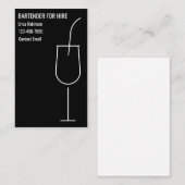 Cool Bartender For Hire Business Cards 名刺 (正面/裏面)