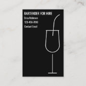Cool Bartender For Hire Business Cards 名刺 (正面)