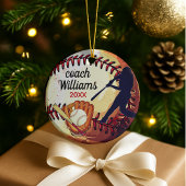 Cool baseball coach appreciation holiday keepsake セラミックオーナメント