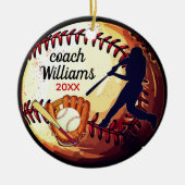 Cool baseball coach appreciation holiday keepsake セラミックオーナメント (正面)