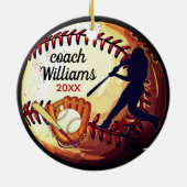 Cool baseball coach appreciation holiday keepsake セラミックオーナメント (裏面)