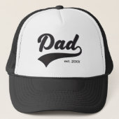 Cool Baseball Dad Est Year Typography Sports  キャップ (正面)