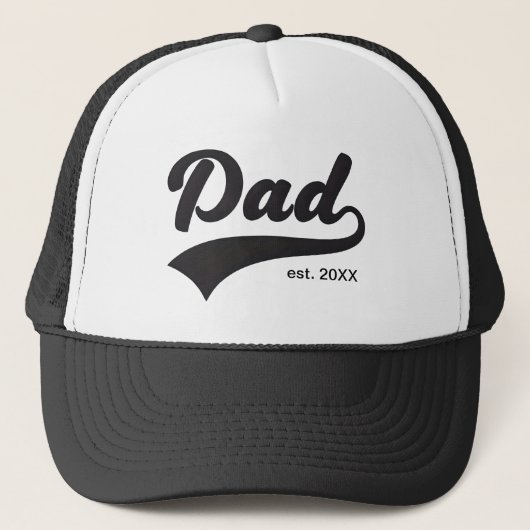 Cool Baseball Dad Est Year Typography Sports  キャップ (正面)
