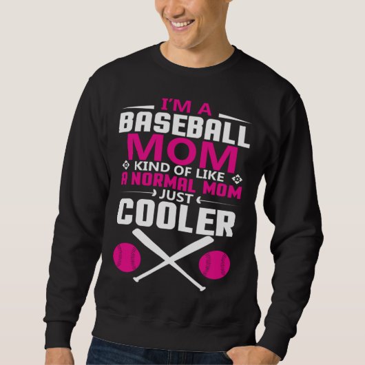 Cool baseball mum everyday text simple retro スウェットシャツ (正面)