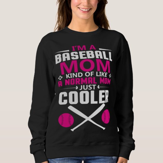 Cool baseball mum everyday text simple retro スウェットシャツ (正面)