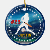 Cool baseball sports team boy athlete セラミックオーナメント (正面)