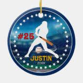 Cool baseball sports team boy athlete セラミックオーナメント (裏面)