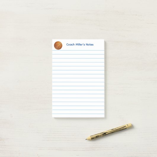 Cool Basketball Coach Lined Custom ポストイット (デスク上)