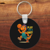 Cool Basketball Dinosaur Player Funny Sports Dino  キーホルダー (正面)
