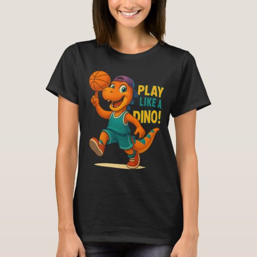 Cool Basketball Dinosaur Player Funny Sports Dino  Tシャツ (正面)