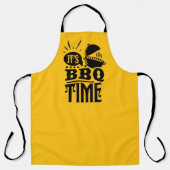 Cool BBQ time word art  エプロン (正面)