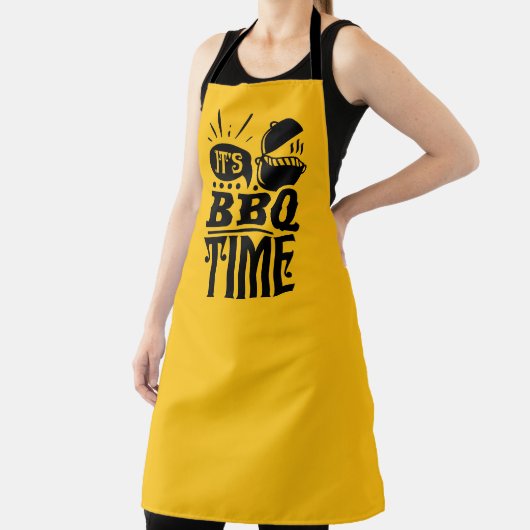 Cool BBQ time word art  エプロン (インサイチュ)