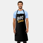 Cool BBQ time word art grilling  エプロン (着用した状態)