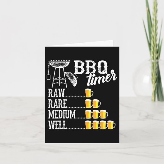Cool Bbq Timer Raw Rare Medium Well Funny Beer Dri カード (正面)