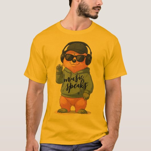 cool bear illustration, tシャツ (正面)