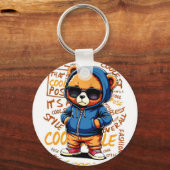 Cool Bear in Hoodie and Sunglasses キーホルダー (裏面)
