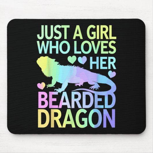 Cool Bearded Dragon Art For Women Girls Bearded Dr マウスパッド (正面)