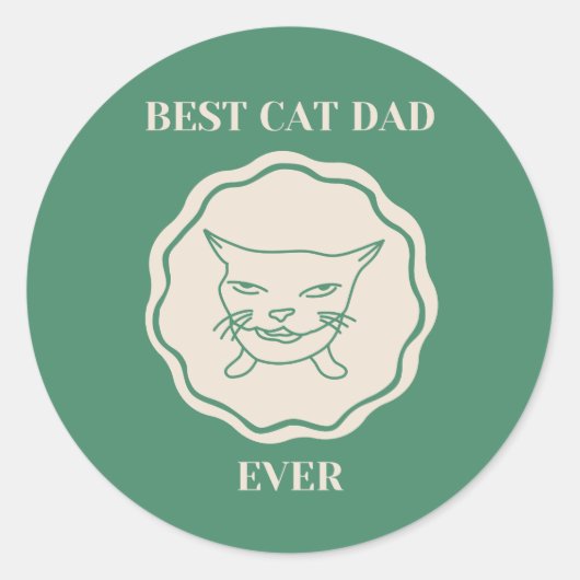 Cool Best Cat Dad Ever  ラウンドシール (正面)