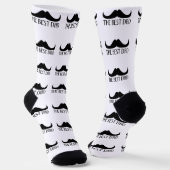 Cool best Dad Black Moustache Father's day pattern ソックス (傾斜あり)