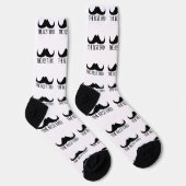 Cool best Dad Black Moustache Father's day pattern ソックス (右)