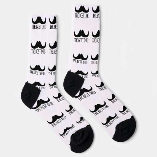 Cool best Dad Black Moustache Father's day pattern ソックス (右)