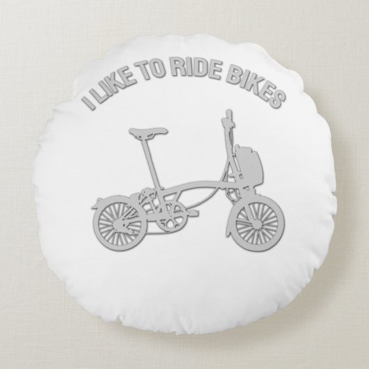 Cool bicycle Design - I Like to Ride Bikes ラウンドクッション (正面)