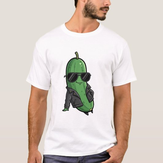 Cool Biker Cucumber Tシャツ (正面)