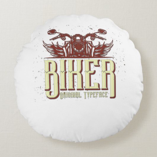Cool Biker Design - Original Typeface ラウンドクッション (正面)