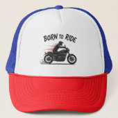 Cool Biker Gift - "Born to Ride" Design キャップ (正面)