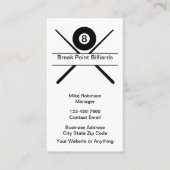 Cool Billiard Hall Theme Business Cards 名刺 (正面)
