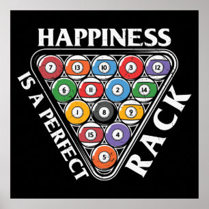 cool Billiards lovers rack word art ポスター