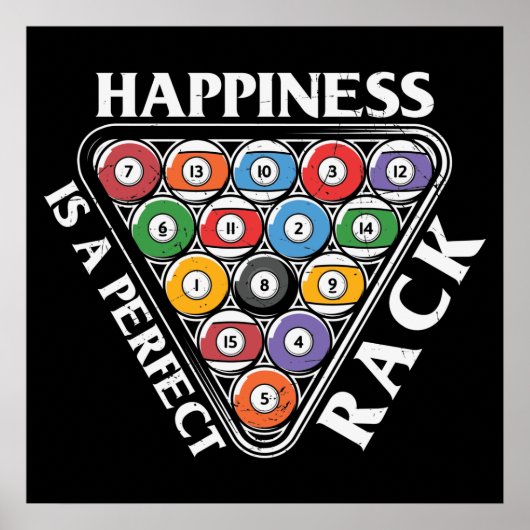 cool Billiards lovers rack word art ポスター (正面)