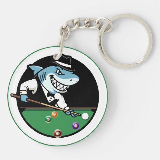 Cool Billiards Pool Shark Theme Keychains キーホルダー (裏面)
