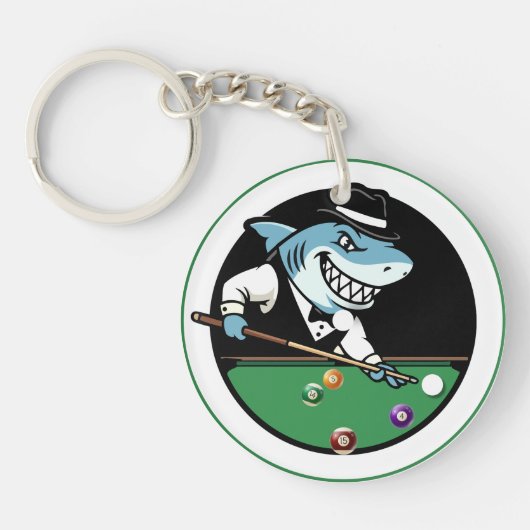 Cool Billiards Pool Shark Theme Keychains キーホルダー (正面)