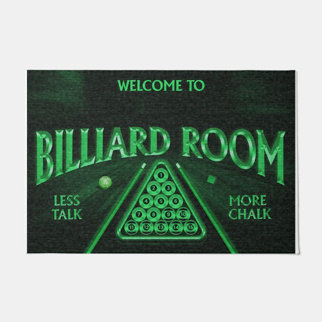 Cool Billiards Room Rug, Game Room  ドアマット (正面)