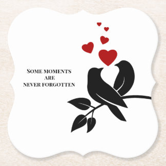 cool birds with hearts ペーパーコースター