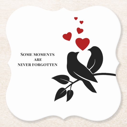 cool birds with hearts ペーパーコースター (正面)