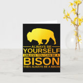 Cool Bison Design For Men Women Buffalo Animal Lov カード (黄色い花)