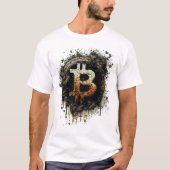 Cool Bitcoin Logo grunge style Tシャツ (正面)