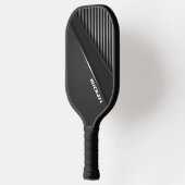 Cool Black Abstract Monogram Name ピックルボールラケット (左)