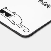 Cool Black and White Cat with Sunglasses Pattern デスクマット (コーナー)