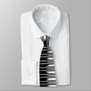 Cool Black and White Striped Pattern ネクタイ