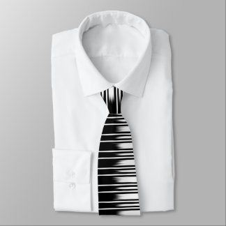 Cool Black and White Striped Pattern ネクタイ